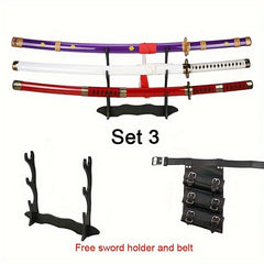 41-Inch Wooden Katana Sword - Anime-Inspired Prop with Belt and Holder, Perfect for Halloween, Cosplay, and Decor 41-Inch Wooden Katana Sword - Anime-Inspired Prop with Belt and Holder, Perfect for Halloween, Cosplay, and Decor