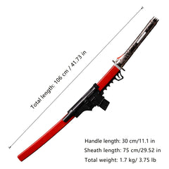 Anime-Inspired Jetstream Samurai Katana - Cosplay Sword with Metal Blade, Non-Sharpened for Collectors and Display