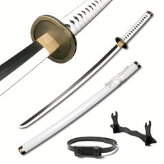 41-Inch Wooden Katana Sword - Anime-Inspired Prop with Belt and Holder, Perfect for Halloween, Cosplay, and Decor