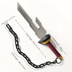 18.11" Unsharpened Bamboo Dagger - Red/Black, Perfect for Cosplay & Halloween Costumes
