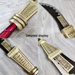 Anime Cosplay Sword - 78-Inch All-Metal Naginata Polearm Broadsword (Non-Bladed, Red)