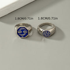 Japanese Fashion Vintage Game-Inspired Ring - 14K Gold Plated Alloy, Retro Style Single Ring for Casual Wear