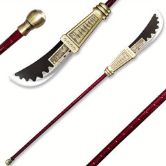 Anime Cosplay Sword - 78-Inch All-Metal Naginata Polearm Broadsword (Non-Bladed, Red)