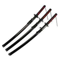 41 inch Katana Black Wood Blade Decorative High Quality Cosplay Prop with Sword holder and belt