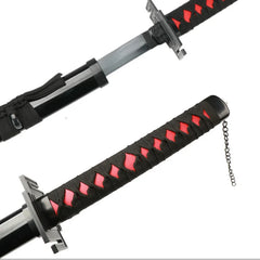 41 inch Katana Black Wood Blade Decorative High Quality Cosplay Prop with Sword holder and belt