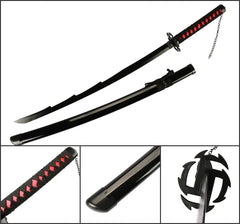 41 inch Katana Black Wood Blade Decorative High Quality Cosplay Prop with Sword holder and belt