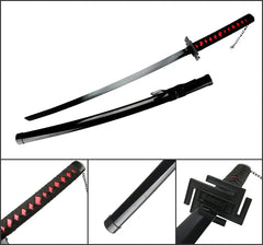 41 inch Katana Black Wood Blade Decorative High Quality Cosplay Prop with Sword holder and belt