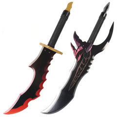 52cm/58cm Anime-Inspired Knight Killer Fangs Katana Sword - Wooden Cosplay Prop for Safety and Performance