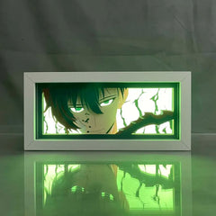 Anime-Inspired LED Shadow Box with Figure - Paper Cut Lightbox Ornament