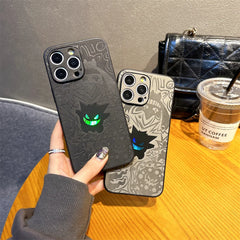 Japanese Anime-Inspired Laser Phone Case – Water & Ghost Creature Design for iPhone 16, 15 Pro Max, 14, 13, 12, 11 – Soft Protective Cover