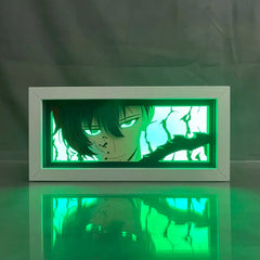 Anime-Inspired LED Shadow Box with Figure - Paper Cut Lightbox Ornament