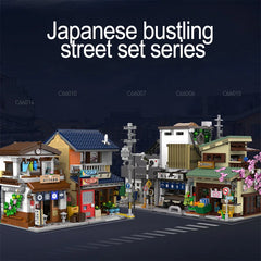 LED City Japanese Style Canteen House Building Blocks - Architecture Bricks Toy, Late Night Canteen Figures, Perfect for Kids' Gifts