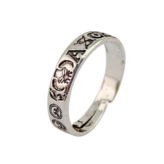 Anime Adjustable Ring for Men Women Silver