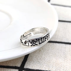 Anime Adjustable Ring for Men Women Silver