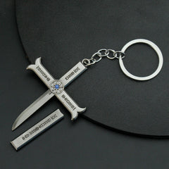 Anime-Inspired Black Blade Keychain - Swordsman Weapon Model