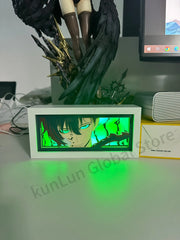 Anime-Inspired LED Shadow Box with Figure - Paper Cut Lightbox Ornament