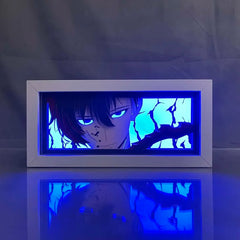Anime-Inspired LED Shadow Box with Figure - Paper Cut Lightbox Ornament