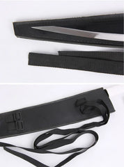 Anime-Inspired Katana - Carbon Steel Replica Sword with Black Blade (Cosplay Prop)
