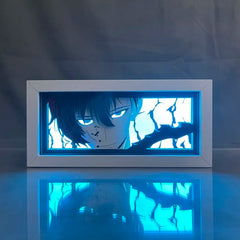 Anime-Inspired LED Shadow Box with Figure - Paper Cut Lightbox Ornament