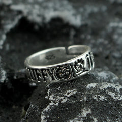 Anime Adjustable Ring for Men Women Silver