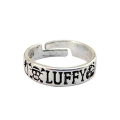 Anime Adjustable Ring for Men Women Silver