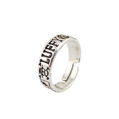 Anime Adjustable Ring for Men Women Silver