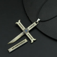 Anime-Inspired Black Blade Keychain - Swordsman Weapon Model