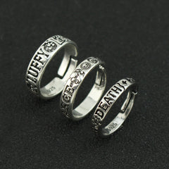 Anime Adjustable Ring for Men Women Silver
