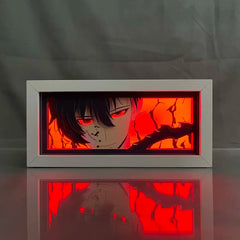 Anime-Inspired LED Shadow Box with Figure - Paper Cut Lightbox Ornament