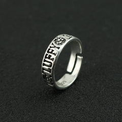 Anime Adjustable Ring for Men Women Silver