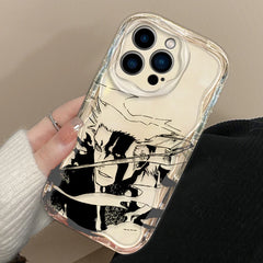 Anime-Inspired Wave Oil Phone Case for iPhone