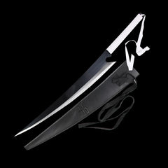 Anime-Inspired Katana - Carbon Steel Replica Sword with Black Blade (Cosplay Prop)