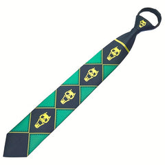 Bizarre Anime-Inspired Skull Head Tie – Purple, Black, and Green Handmade Necktie