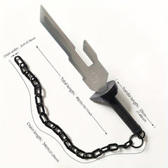 18.11" Unsharpened Bamboo Dagger - Red/Black, Perfect for Cosplay & Halloween Costumes