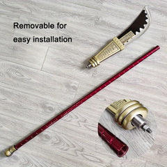 Anime Cosplay Sword - 78-Inch All-Metal Naginata Polearm Broadsword (Non-Bladed, Red)