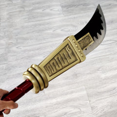 Anime Cosplay Sword - 78-Inch All-Metal Naginata Polearm Broadsword (Non-Bladed, Red)