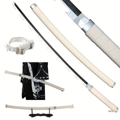 1pc/2pcs Unsharpened Anime Bamboo Blade Sword Set – Perfect for Cosplay, Gifts & Collectors, Includes Holder & Belt