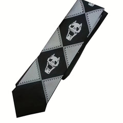 Bizarre Anime-Inspired Skull Head Tie – Purple, Black, and Green Handmade Necktie