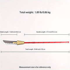 Cosplay Japanese Anime Sword naginata  - Wooden Bamboo Blade, Not Sharpened, Perfect for Halloween, Christmas, and Cosplay Events