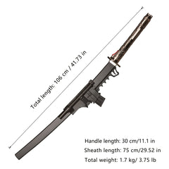 Anime-Inspired Jetstream Samurai Katana - Cosplay Sword with Metal Blade, Non-Sharpened for Collectors and Display